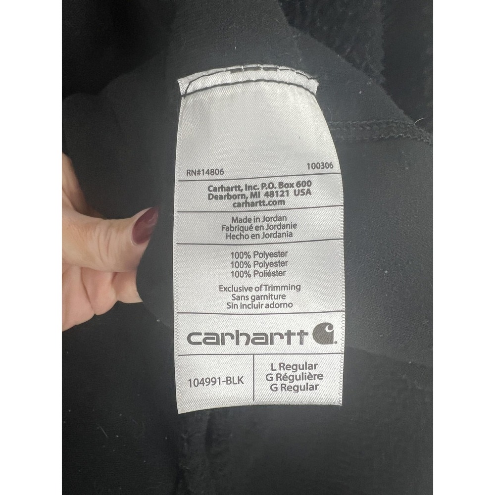 Carhartt Fleece Sweater Womens Large Black Sherpa Mock Neck Pullover Pocket - Picture 7 of 7